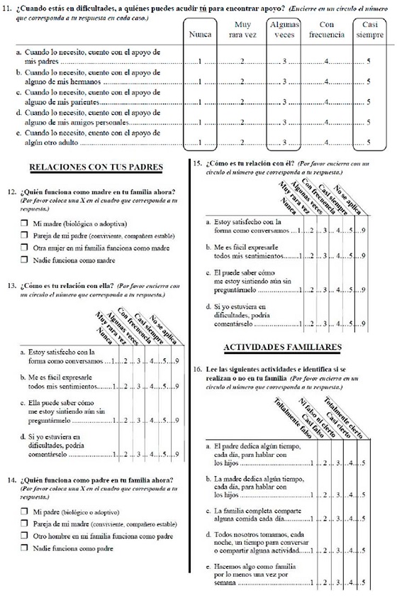 ACTIVIDADES Y SENTIMIENTOS FAMILIARES