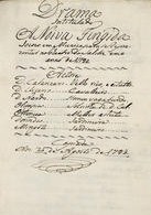 Manuscrito do drama intitulado A Noiva Fingida. C&oacute;pia de Ant&oacute;nio Jos&eacute; de Oliveira, 1793, BNP COD. 1396//6.