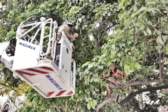Indigenous Resistance Aldeia Maracan&atilde;, December 17, 2013, old Indian Museum (Museu do &Iacute;ndio)/RJ