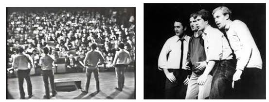 Fotos da estreia de Insulto p&uacute;blico (1966), dire&ccedil;&atilde;o de Claus Peymann