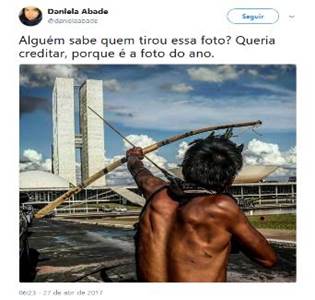 Postagem de @danielaabade em Twitter