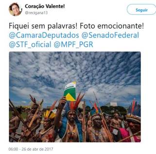 Postagem de @recigana13 em Twitter