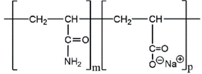 Structure of partially hydrolyzed polyacrylamide.