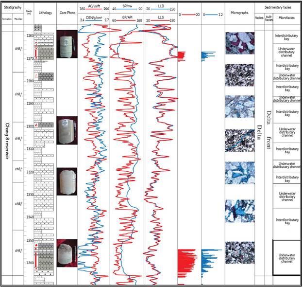 The well profile of the JH8 in the Binchang area.