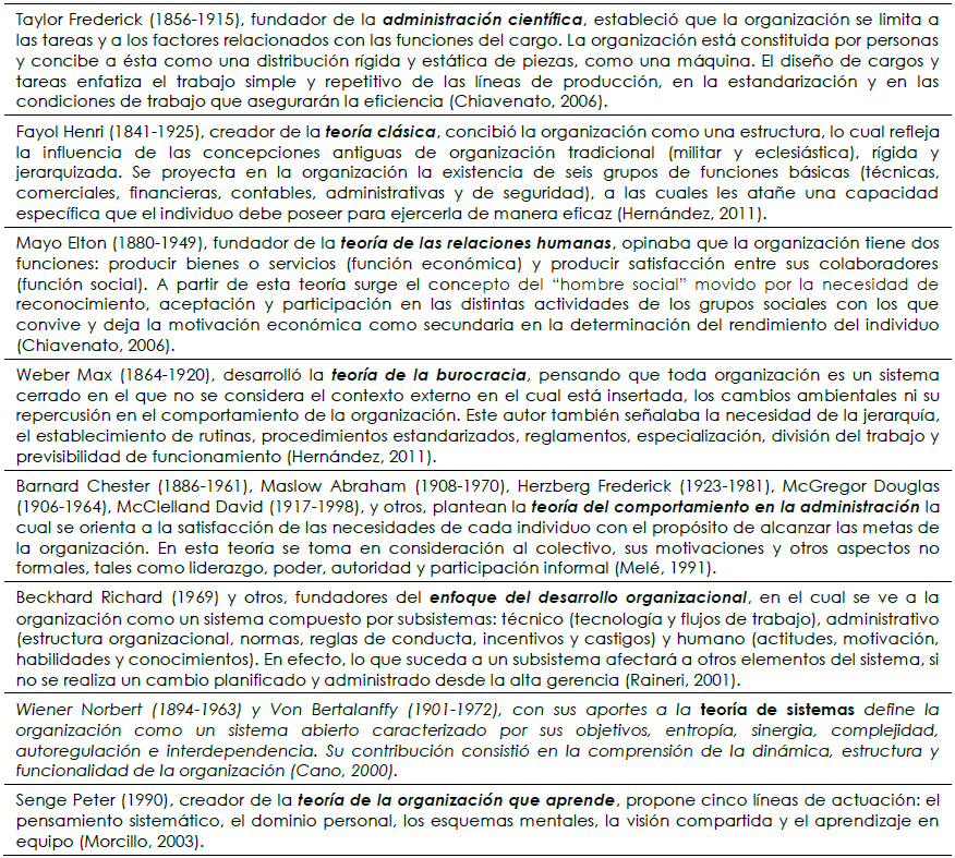 Concepciones de la Organizacin
