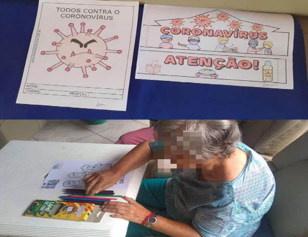 Pinturas produzidas pelos idosos sobre temas atuais