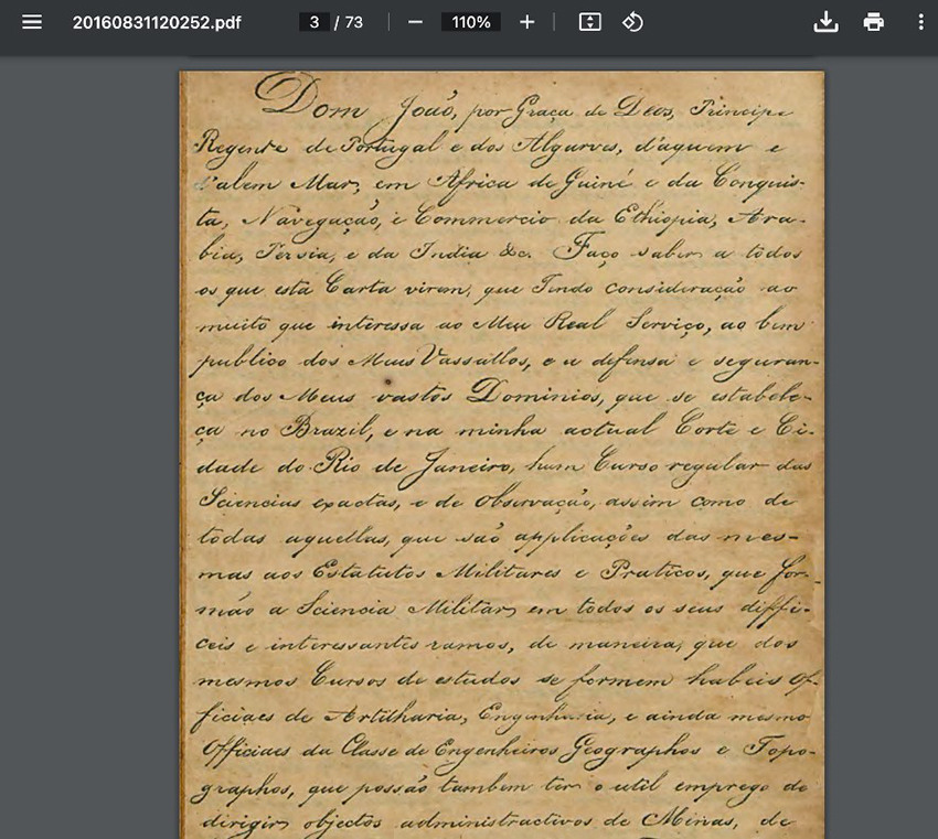 Carta de D. João VI - 1848
