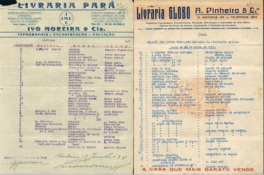 Livrarias Paraenses com a lista de livros editadas