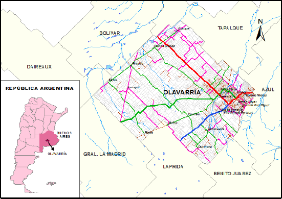 Ubicaci&oacute;n del distrito de Olavarr&iacute;a