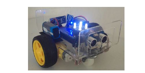 Im&aacute;genes de la implementaci&oacute;n de los sensores en el prototipo β, del robot.