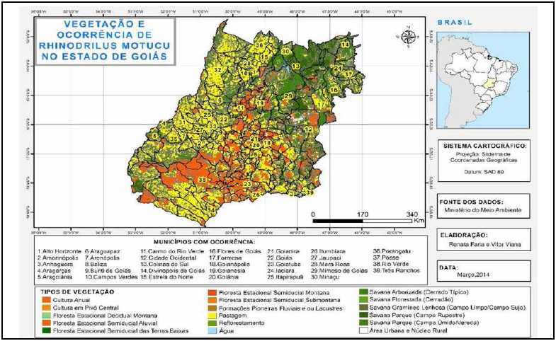 Mapa de vegetação do
estado de Goiás