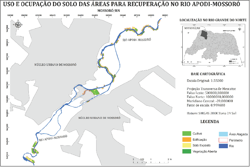 Imagem com as classes de cobertura do solo para as áreas