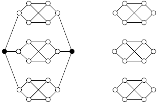 Grafo G e grafo G − S.