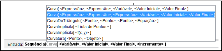 Construção GeoGebra: Comando Sequência Conjugado
com o Comando Curva