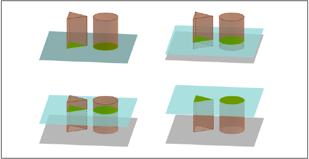 Construção GeoGebra: Princípio de Cavalieri