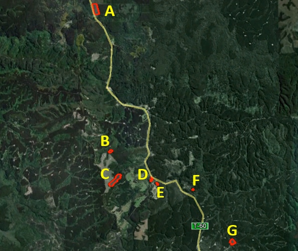 Parches de bosque nativo en los que se realizaron los inventarios