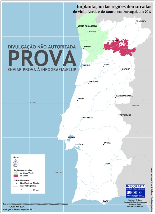 Portugal: atuais regi&otilde;es demarcadas dos Vinhos Verdes e do Douro