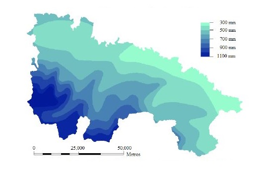 Precipitaciones anuales en La Rioja