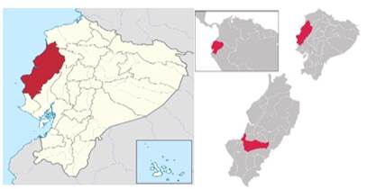 Location of Manab&iacute; and Portoviejo in Ecuador