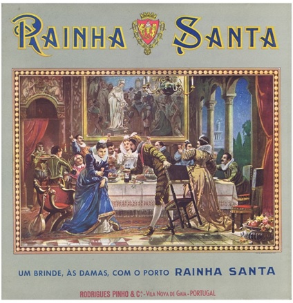 R�tulo &ldquo;Rainha Santa. Um brinde, �s damas, com o Porto Rainha Santa&rdquo; Figure 9. &ldquo;Rainha Santa. Um brinde, �s damas, com o Porto Rainha Santa&rdquo; label