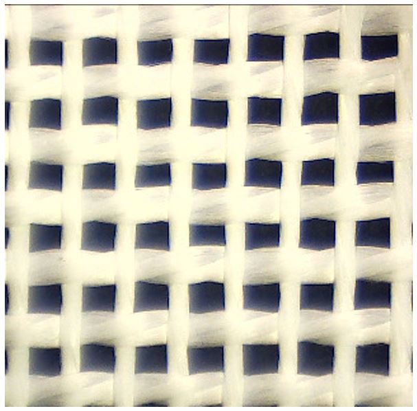 Novel plain weave glass fabric structure.