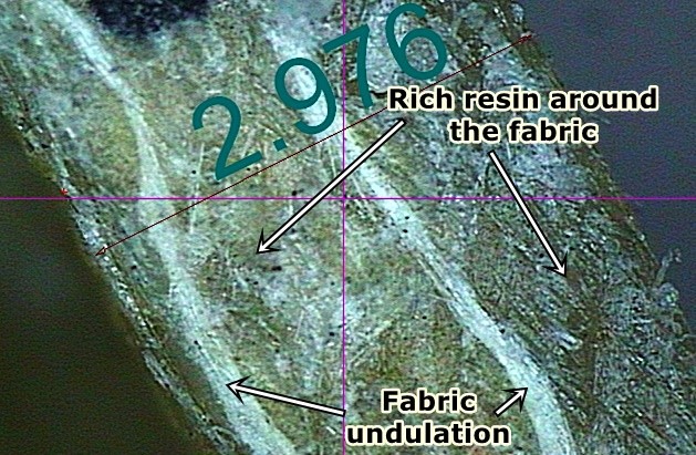 Microscopic image of the specimen at the flange.