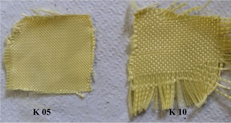 Samples from armor fabrics used in this research.