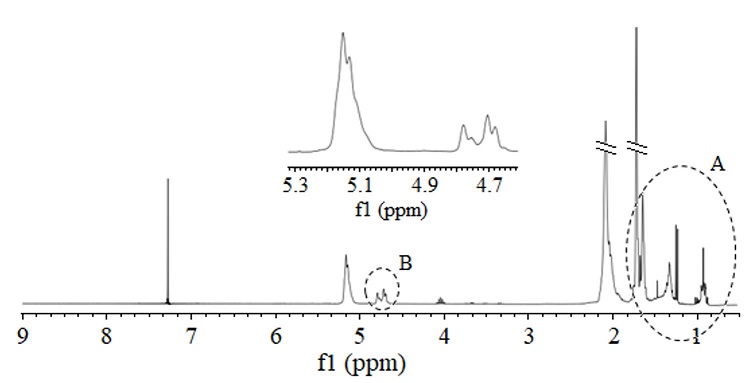 
              1H-NMR spectrum of R10-M product.
            