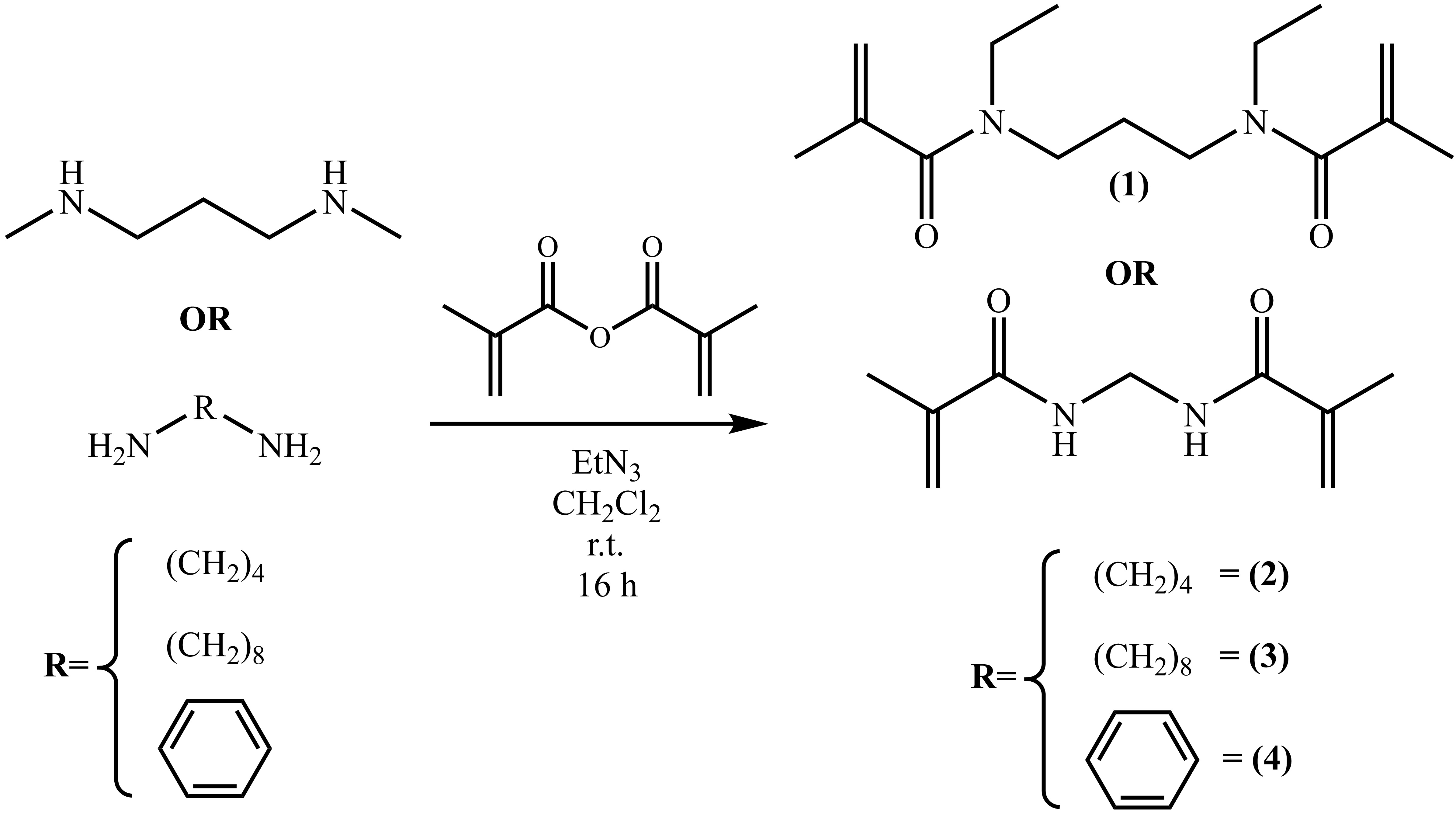 Bis(methacrylamide)s synthesis.