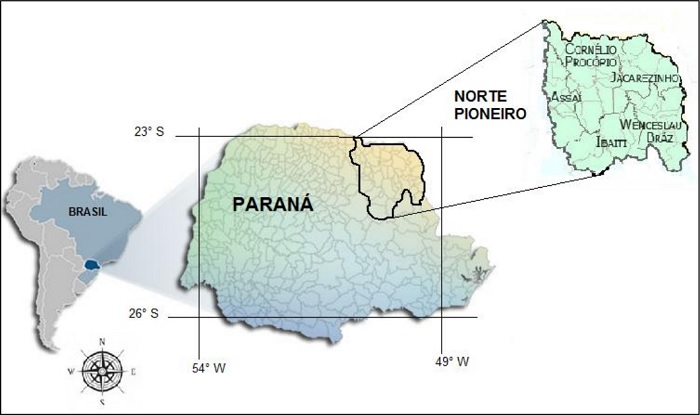 Mapa do Território da Cidadania – Norte Pioneiro/PR.