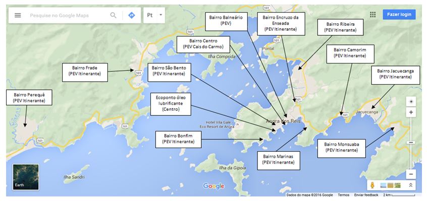 Bairros PEV's, PEV's Itinerantes e Ecopontos do Munic&iacute;pio de
Angra dos Reis &ndash; dezembro/2015