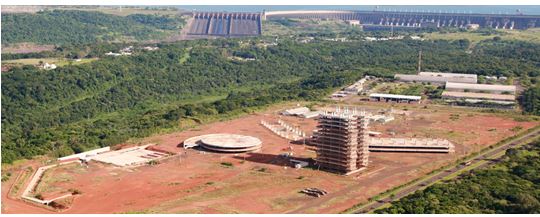 Foto aérea da obra do Câmpus da Unila.