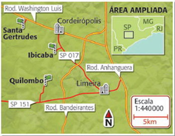 Localiza&ccedil;&atilde;o da Fazenda Santa Gertrudes, SP