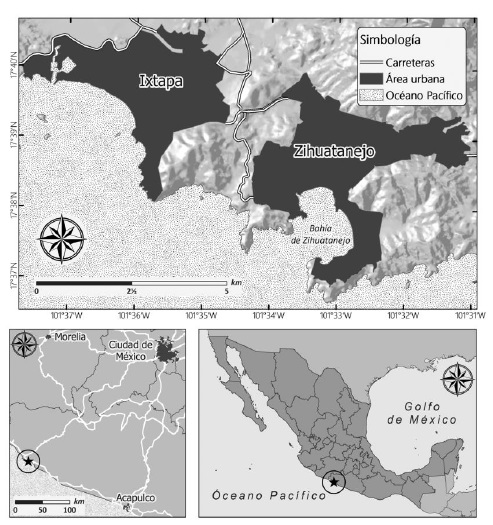 Localización
de Ixtapa-Zihuatanejo, Guerrero, México