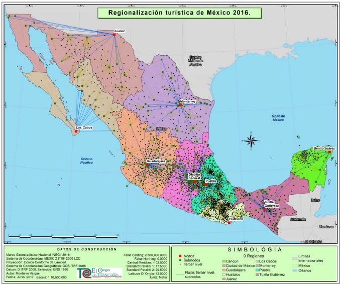 Regionalización turística de México 2016