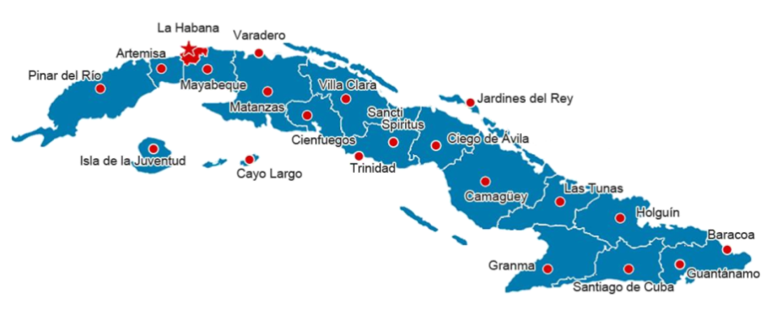 Mapa de Cuba