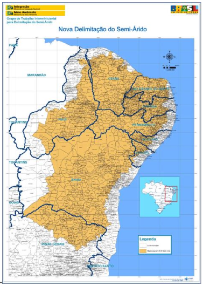 Actual delimitación del Semiárido brasileño