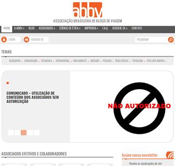 Facsímile de advertência na página de abertura da ABBV