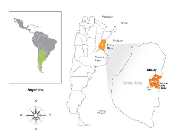Ubicación de la municipalidad de Ubajay