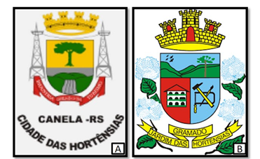 Bras�o das cidades A Canela RS B Gramado RS