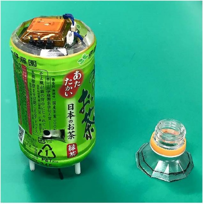 Full system, introduced into a PET-bottle.