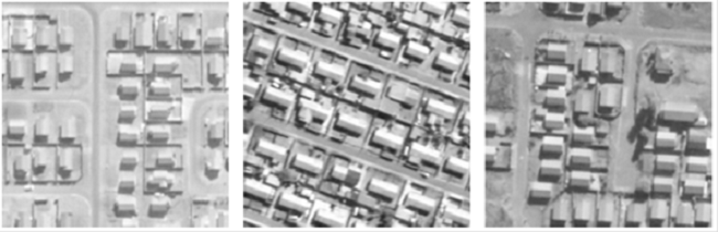 Samples FT1 and FT2 are extracts of the formal township, where buildings are placed in a planned manner. This type contains stable structure. The different between T_1 and T_2 is on the houses.