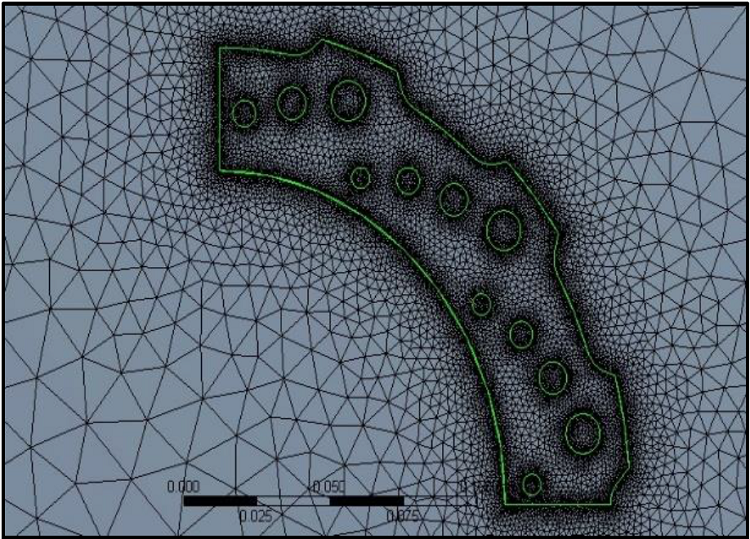 Mesh details of brake disc.