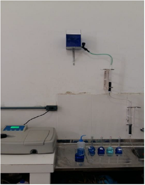 Fixed bed column adsorption test.