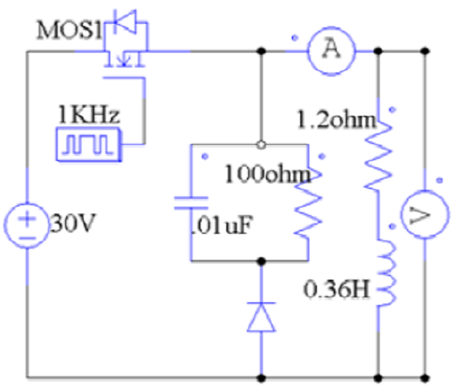 Circuit diagram of the single switch amplifier.