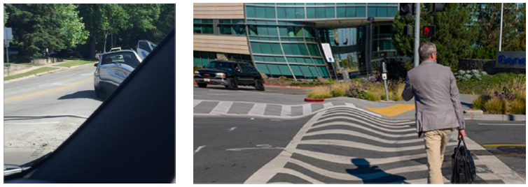 Two transmitted deformation scenes through the defective automotive
							glass.