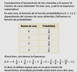 C&aacute;lculo de la esperan y varianza asociada a una variable aleatoria discreta. Nota: Extra&iacute;da de T8 (pp. 345-346).