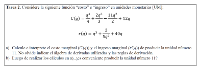 Tarea 2 aplicada al estudiantado al finalizar el campo de problemas sobre clculo de derivadas a partir de reglas y teoremas de derivacin (CP2)