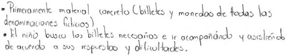 Respuesta de Actividades que incluan el uso de material concreto 