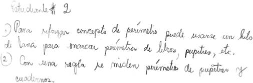 Respuesta de Actividades que incluan el uso de material concreto
